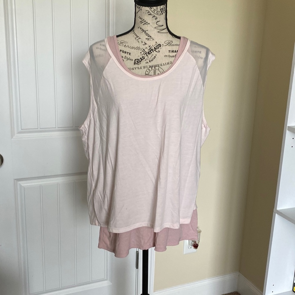 Tangerine layered workout tank xl pink